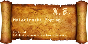 Malatinszki Bogdán névjegykártya